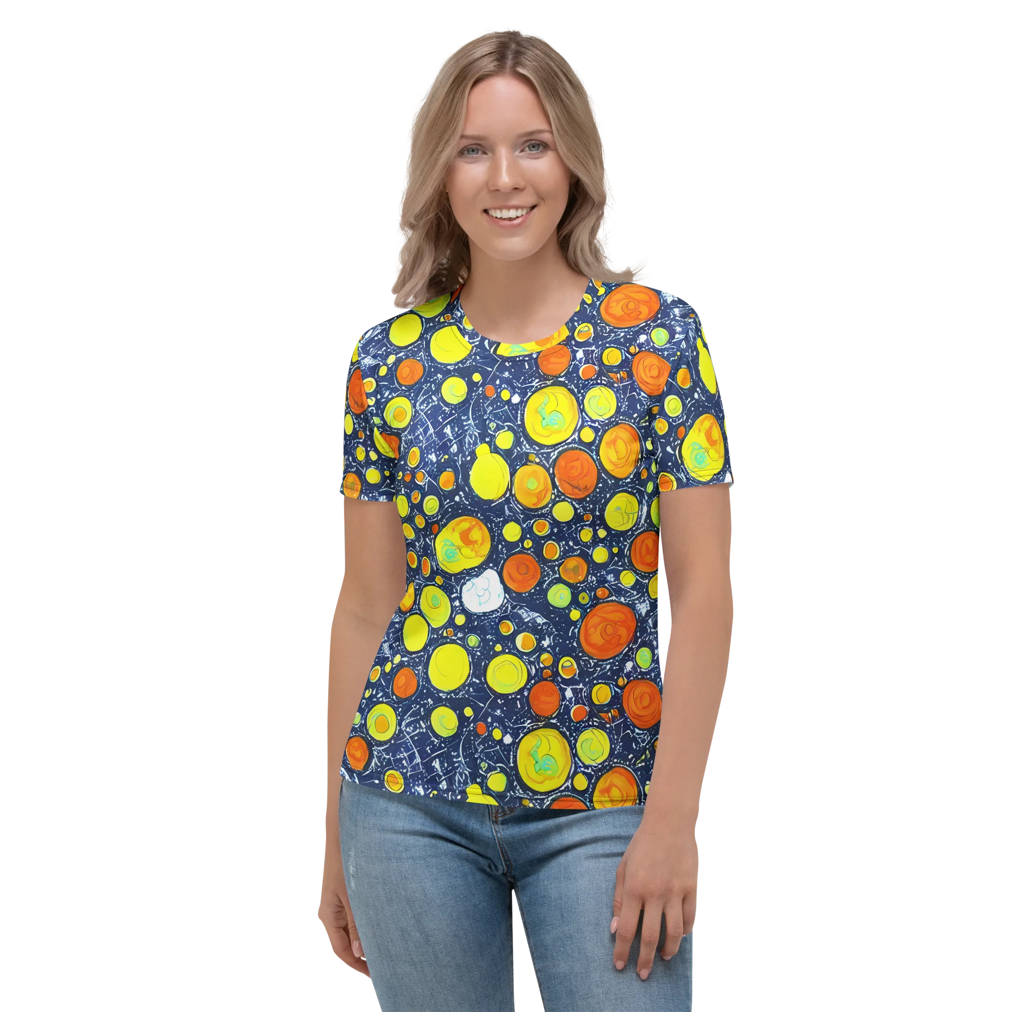 Citrus Cosmos on Women's Crew Neck T-Shirt — Front