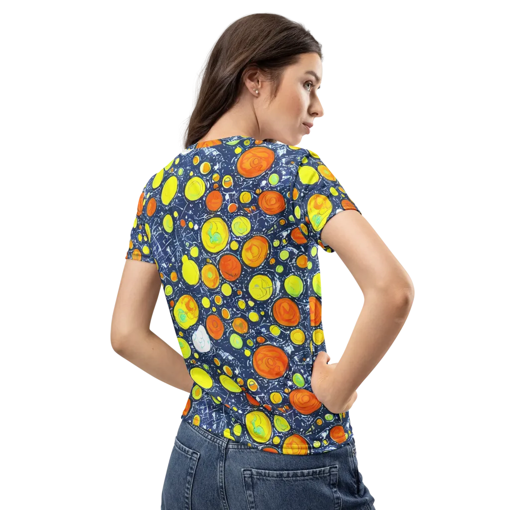 Citrus Cosmos on Women's Crew Neck T-Shirt — Back