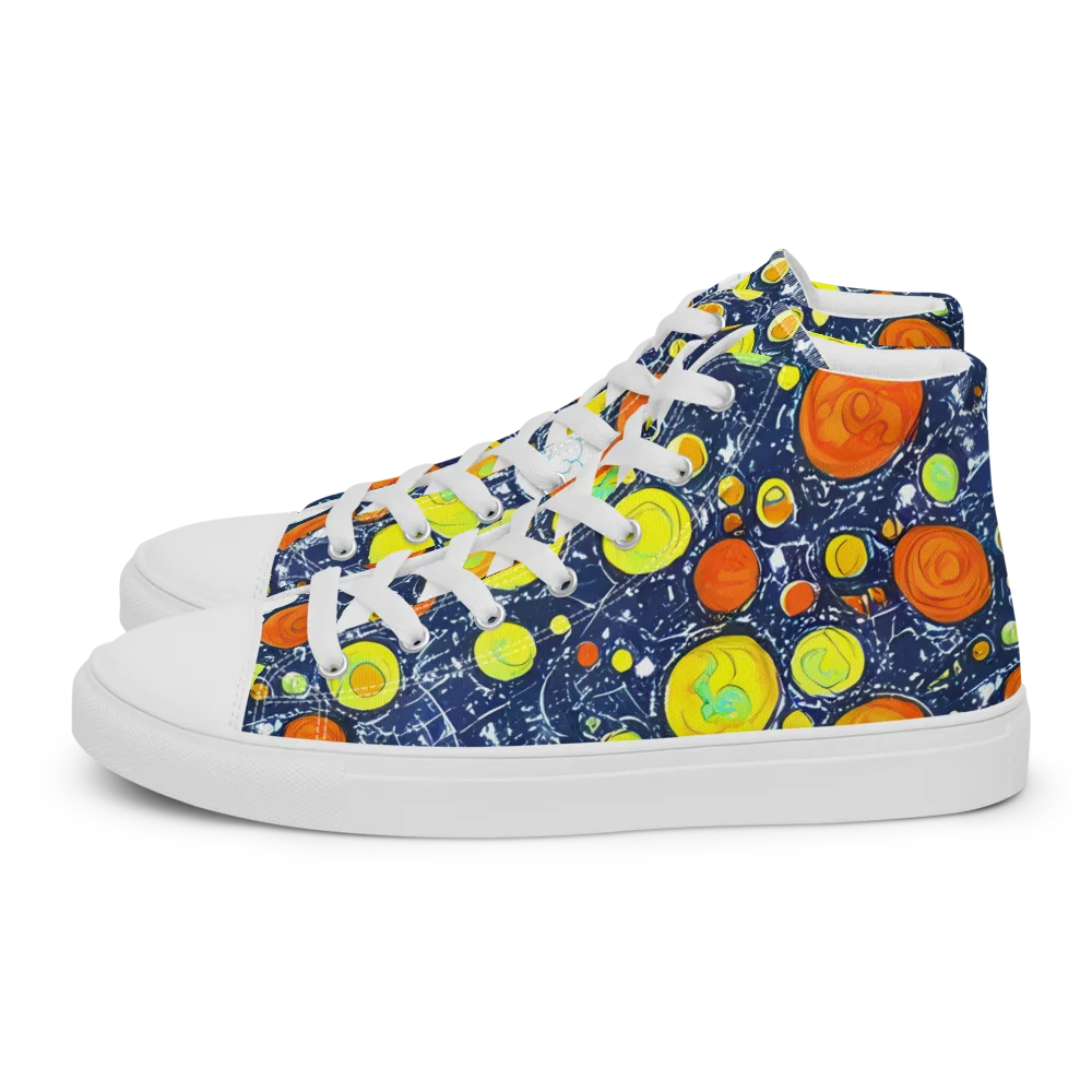 Citrus Cosmos on Women's High Top Canvas Shoes — Left