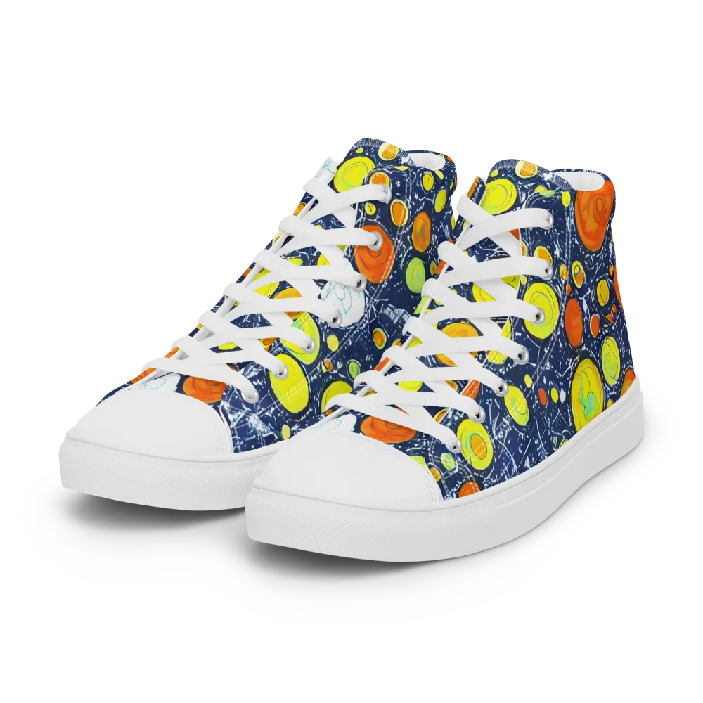Citrus Cosmos on Women's High Top Canvas Shoes — Left Front