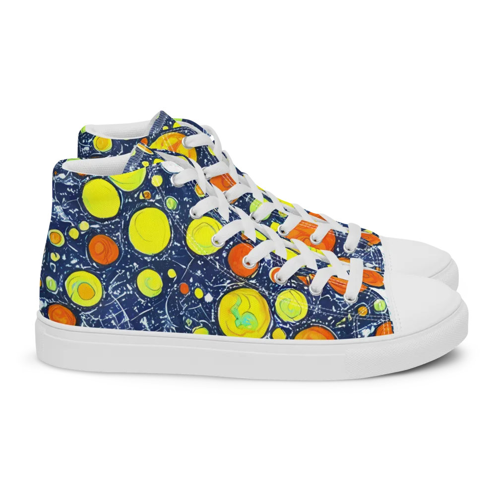 Citrus Cosmos on Women's High Top Canvas Shoes — Right