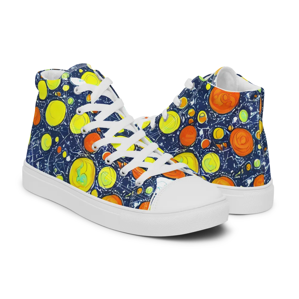Citrus Cosmos on Women's High Top Canvas Shoes — Right