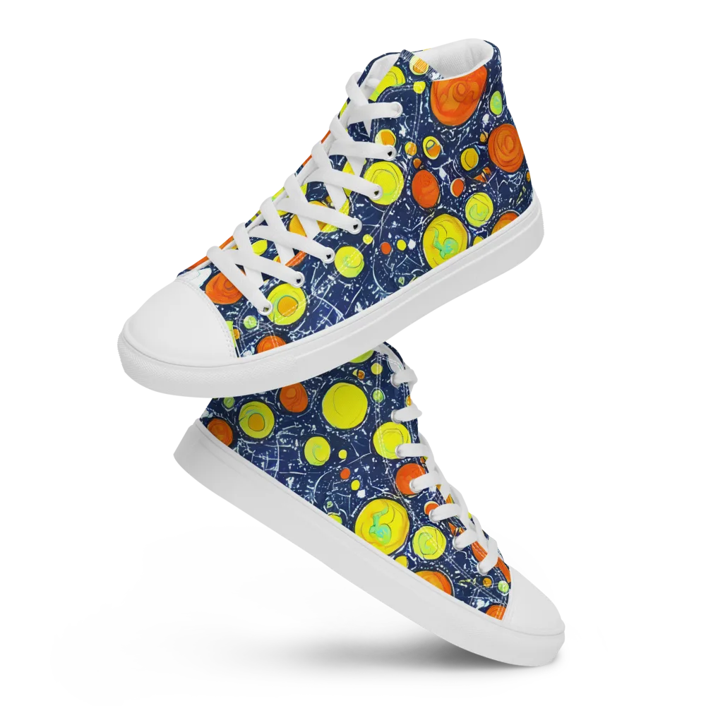 Citrus Cosmos on Women's High Top Canvas Shoes — Front
