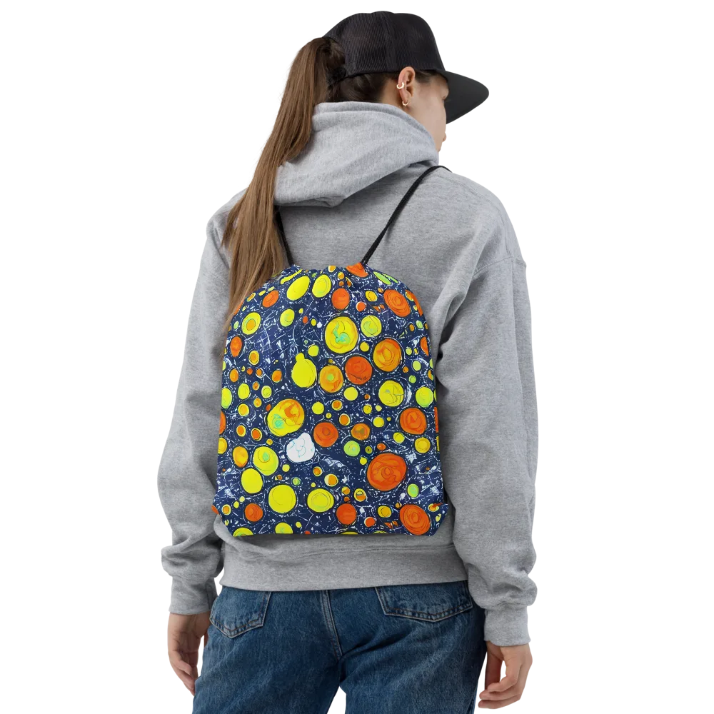 Citrus Cosmos on Drawstring Bag — Front