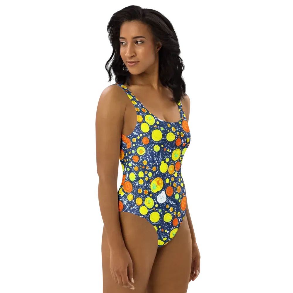 Citrus Cosmos on One-Piece Swimsuit — Right