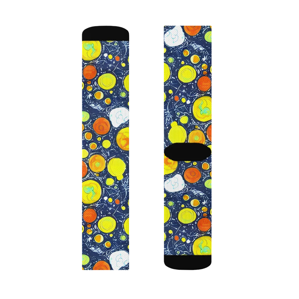 Citrus Cosmos on Socks — Right Sock
