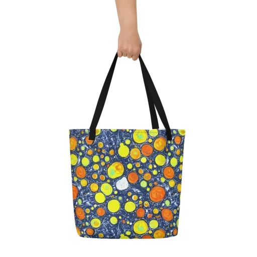 Citrus Cosmos on a Large Tote Bag W/ Pocket