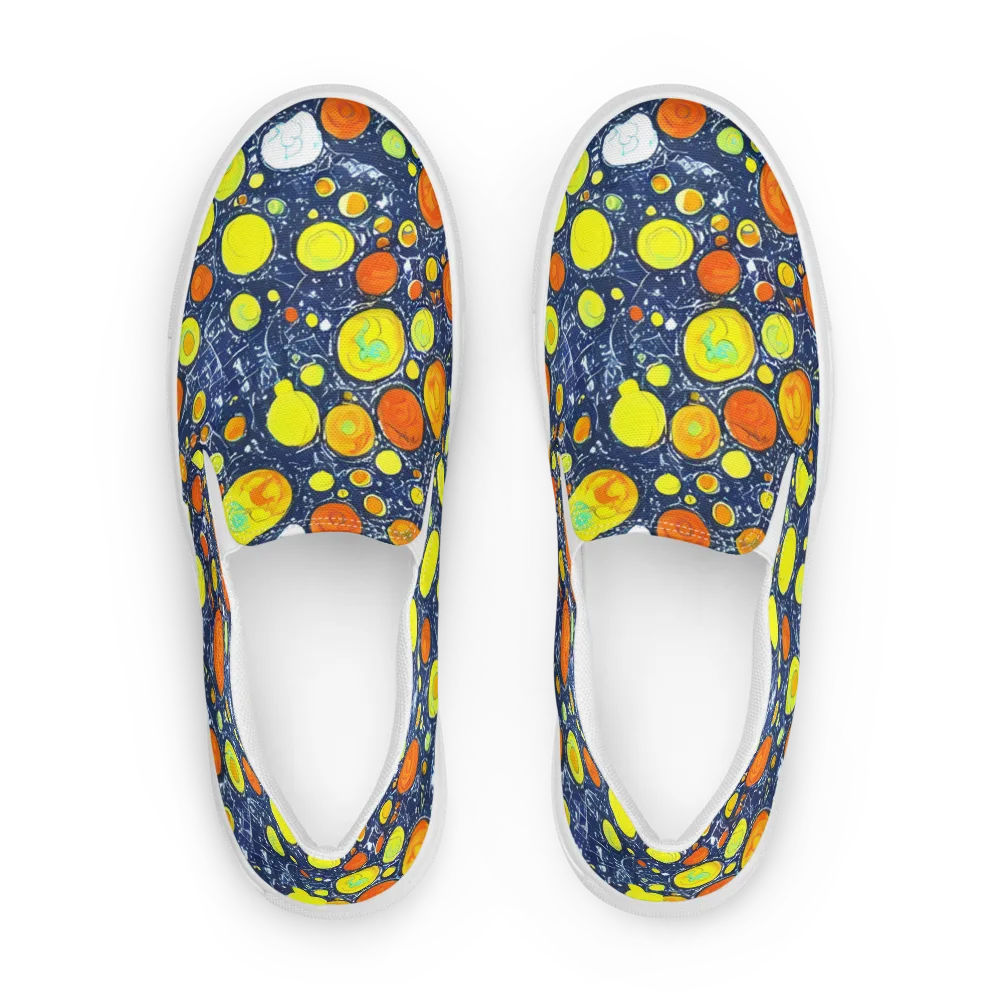 Citrus Cosmos on Women's Slip-On Canvas Shoes — Front