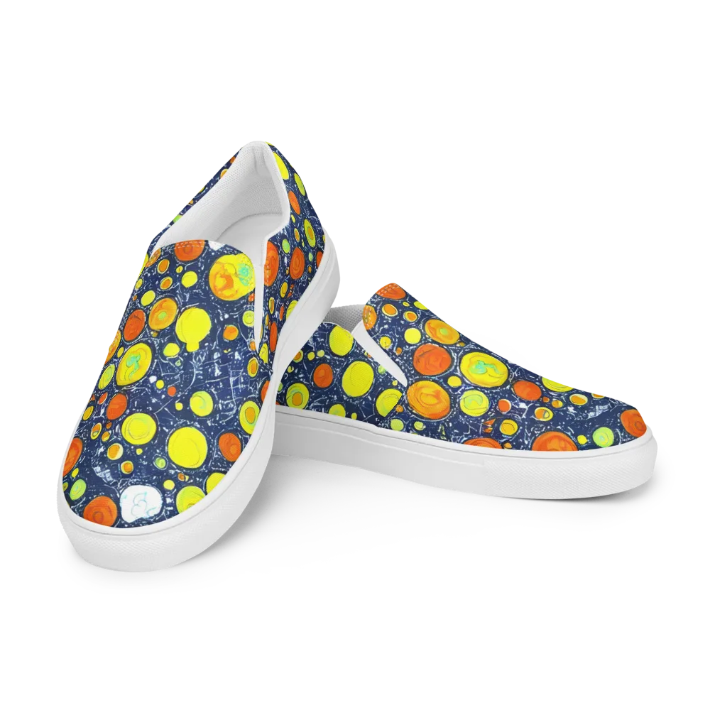 Citrus Cosmos on Women's Slip-On Canvas Shoes — Left Front