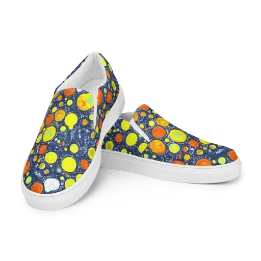 Citrus Cosmos on a Women's Slip-On Canvas Shoes