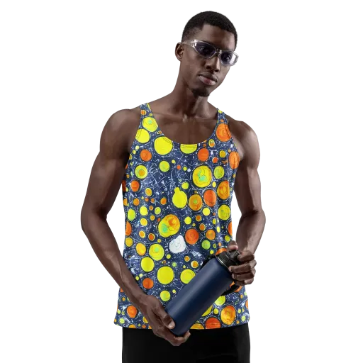 Citrus Cosmos on a Men's Tank Top