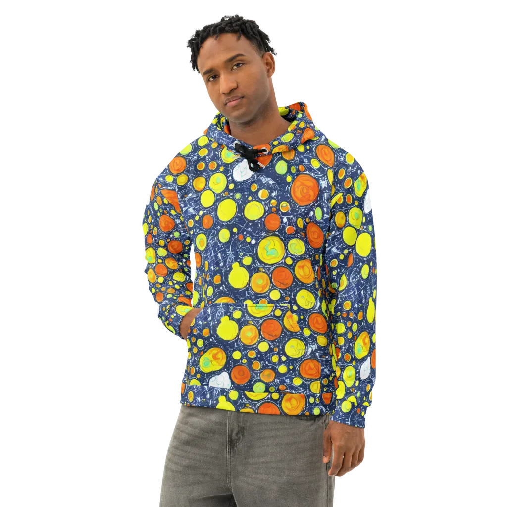 Citrus Cosmos on Cotton Hoodie — Left Front