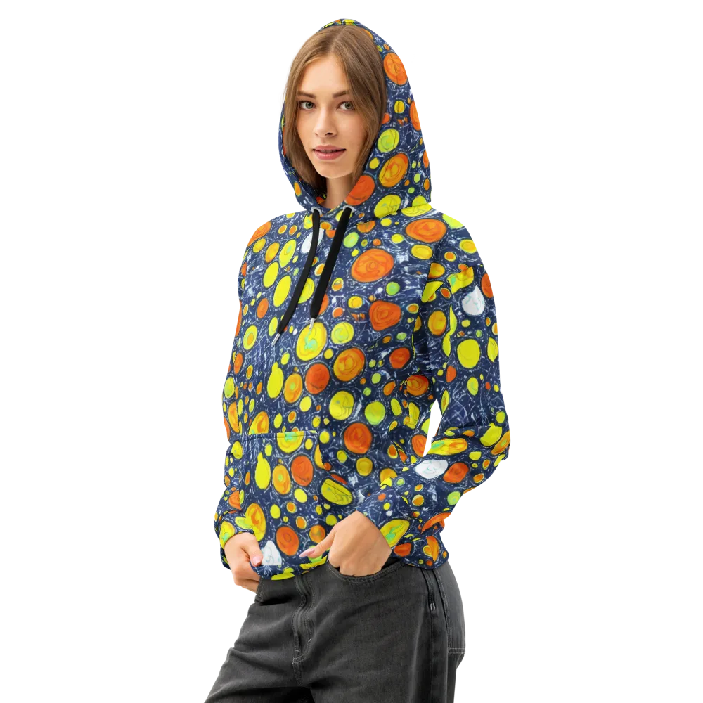 Citrus Cosmos on Cotton Hoodie — Left Front