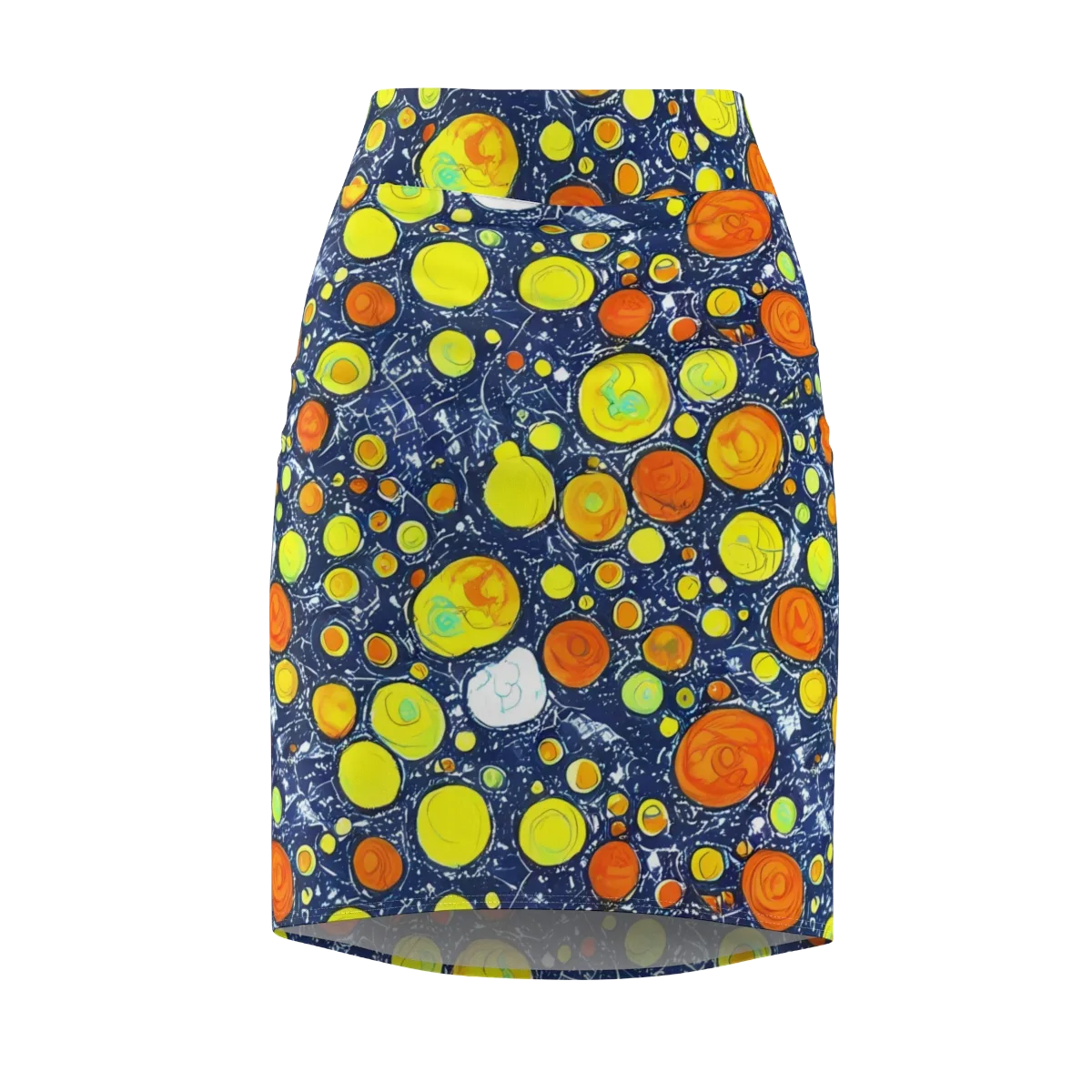 Citrus Cosmos on Pencil Skirt — Front