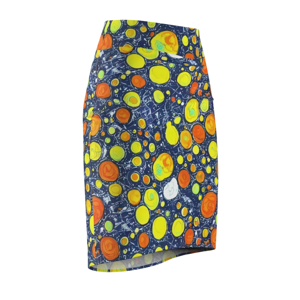 Citrus Cosmos on Pencil Skirt — Front Side