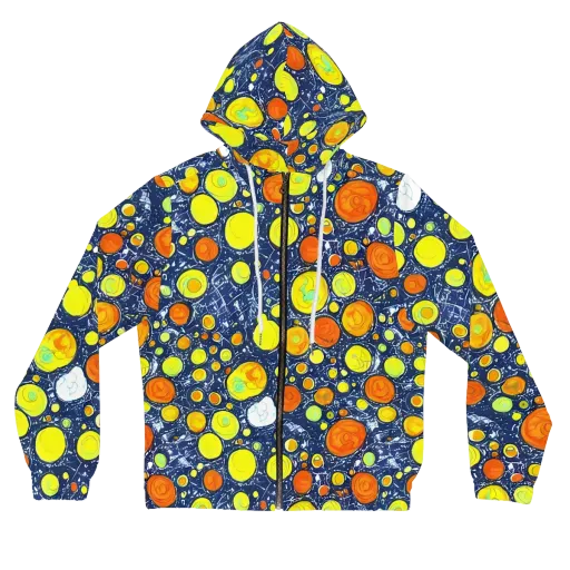 Citrus Cosmos on a Women's Full-Zip Hoodie
