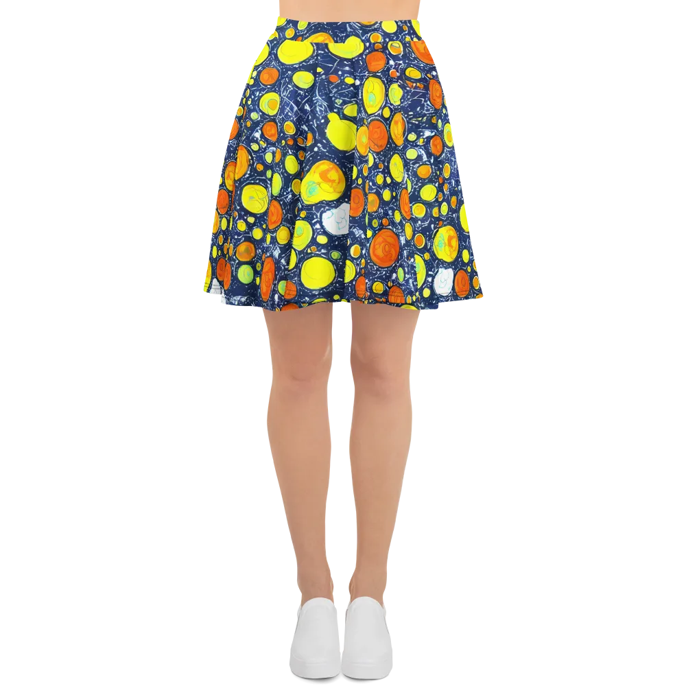 Citrus Cosmos on Skater Skirt — Front