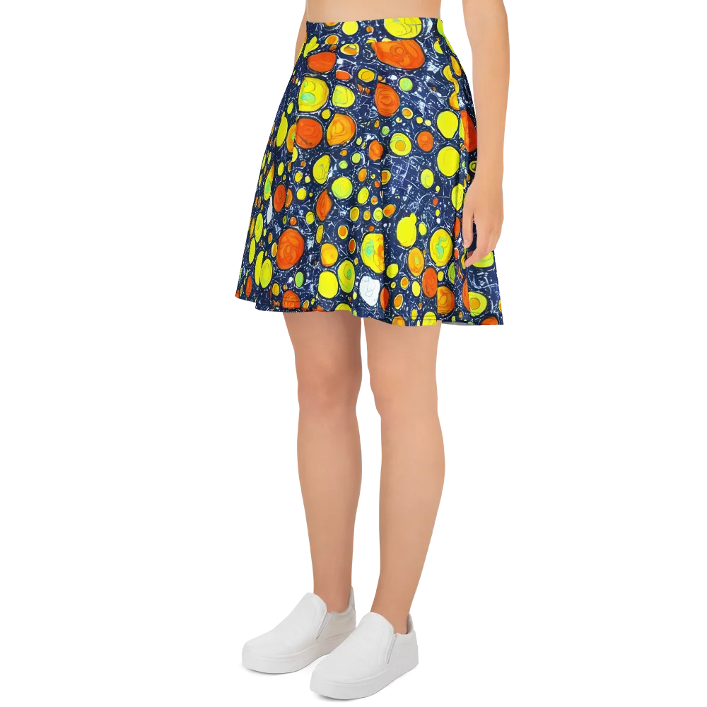 Citrus Cosmos on Skater Skirt — Left