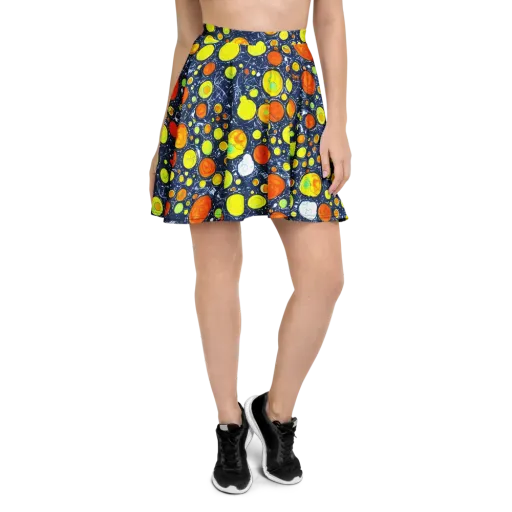 Citrus Cosmos on a Skater Skirt