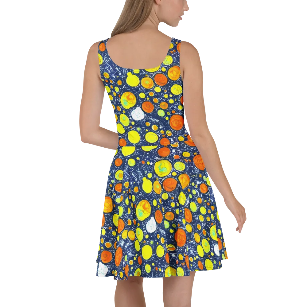 Citrus Cosmos on Skater Dress — Back