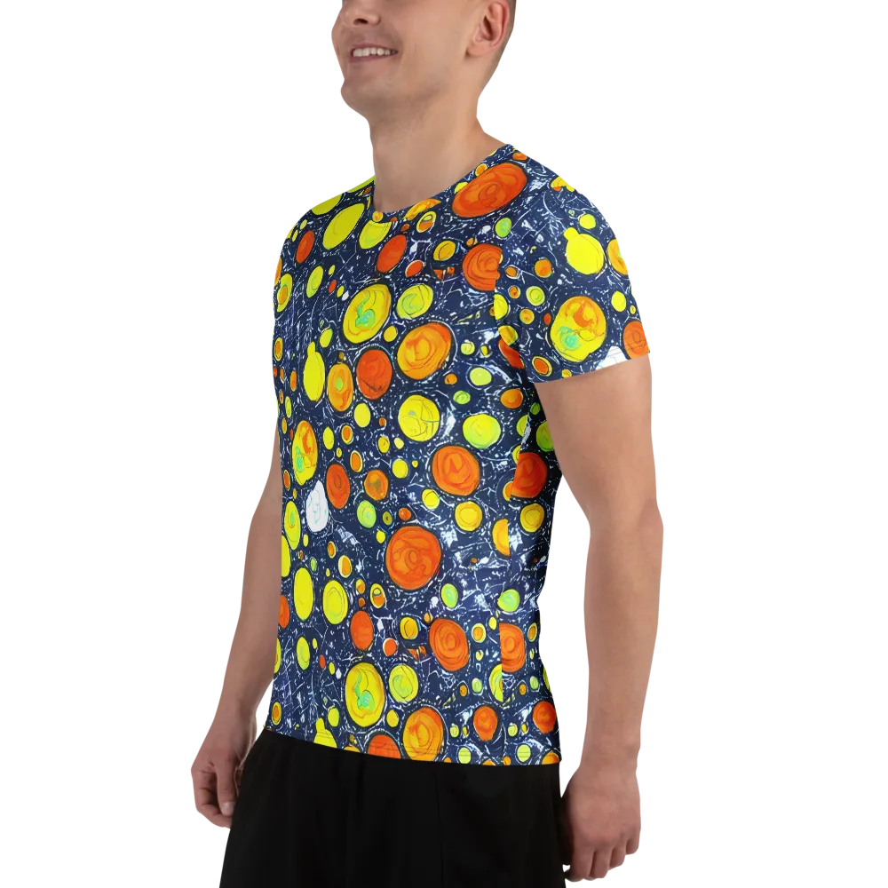 Citrus Cosmos on Men's Athletic T-Shirt — Left