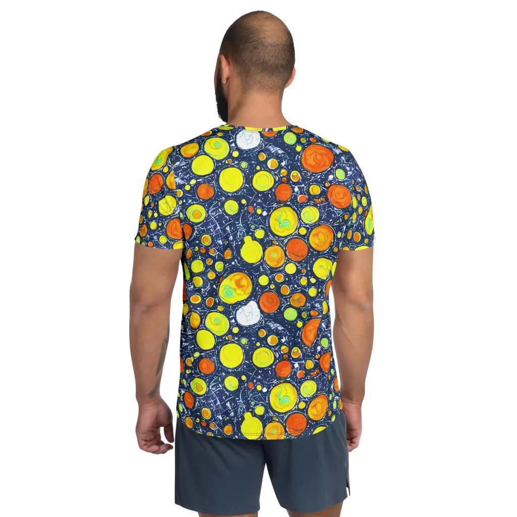 Citrus Cosmos on Men's Athletic T-Shirt — Back
