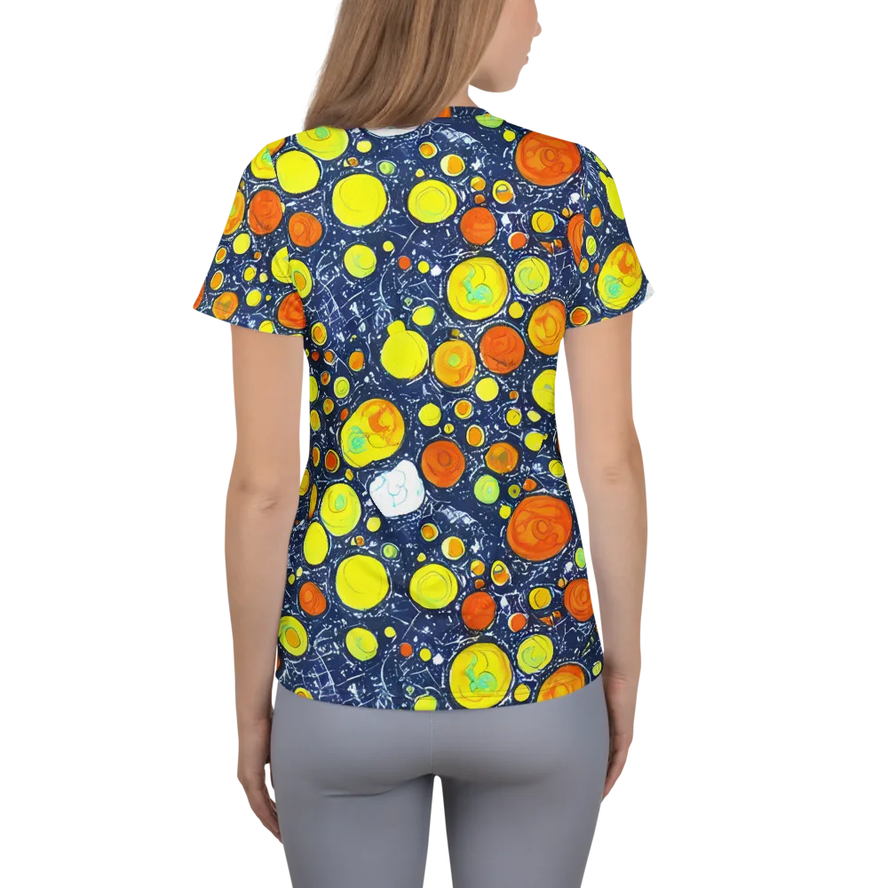 Citrus Cosmos on Women's Athletic T-Shirt — Back