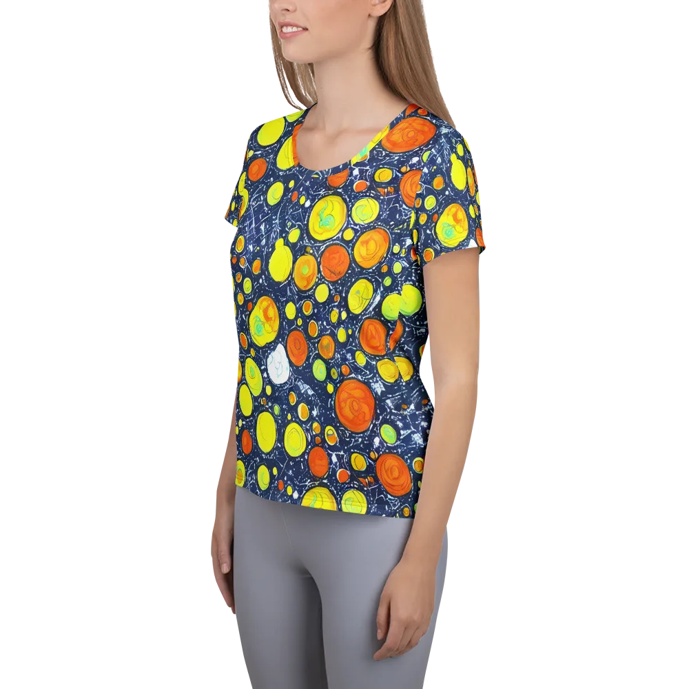 Citrus Cosmos on Women's Athletic T-Shirt — Left