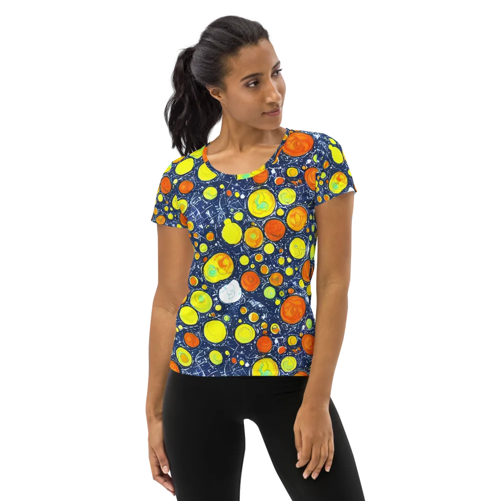 Citrus Cosmos on Women's Athletic T-Shirt — Front