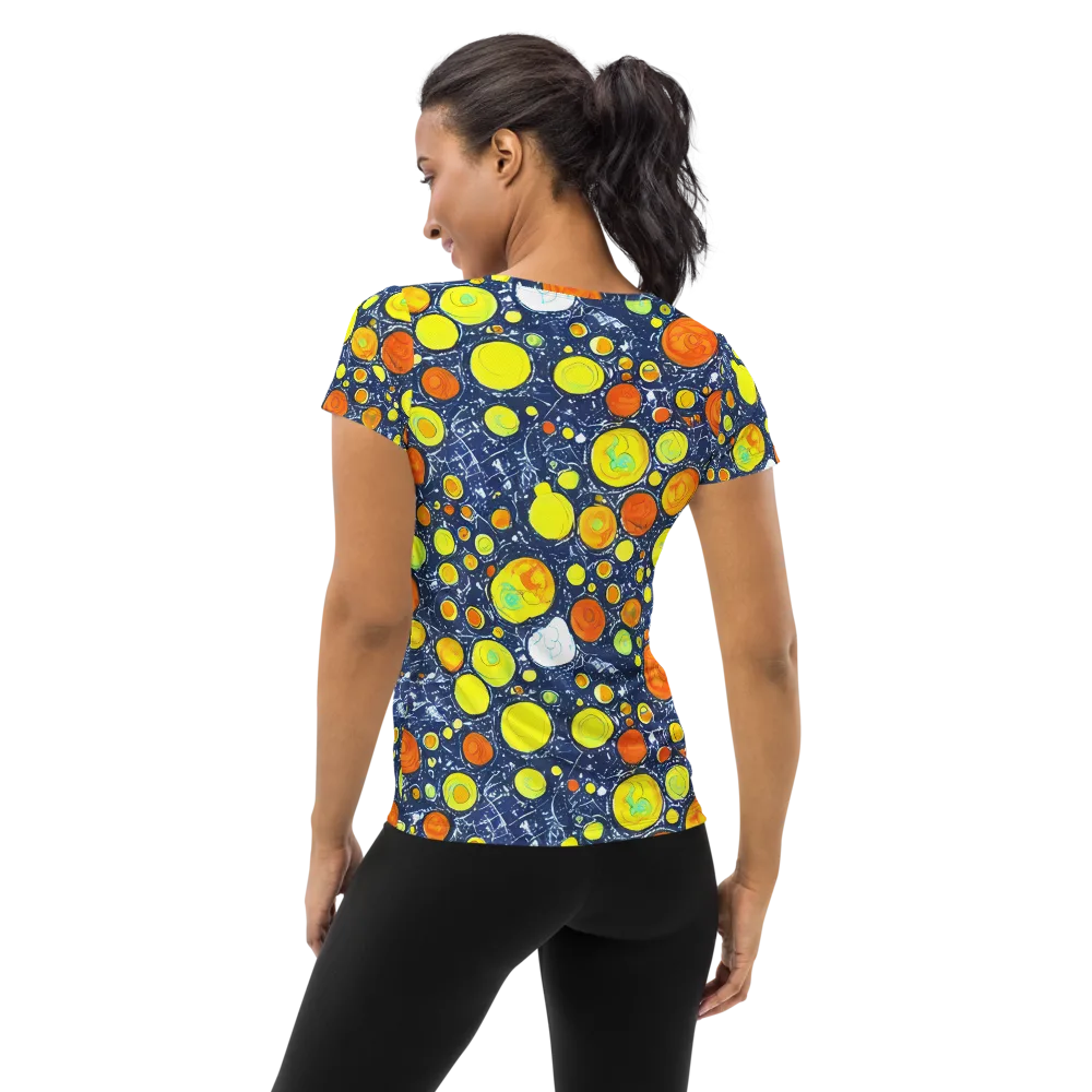 Citrus Cosmos on Women's Athletic T-Shirt — Back