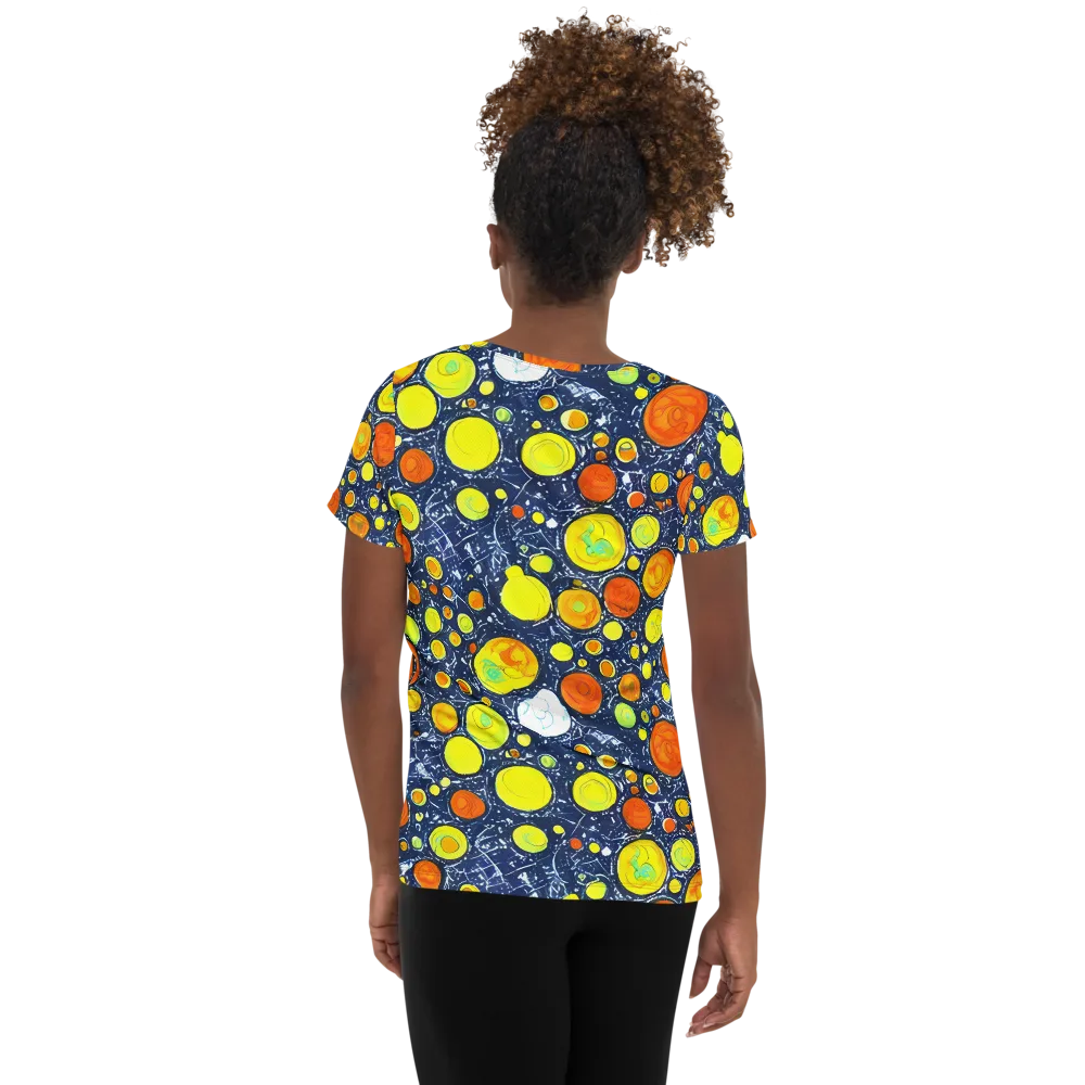 Citrus Cosmos on Women's Athletic T-Shirt — Back