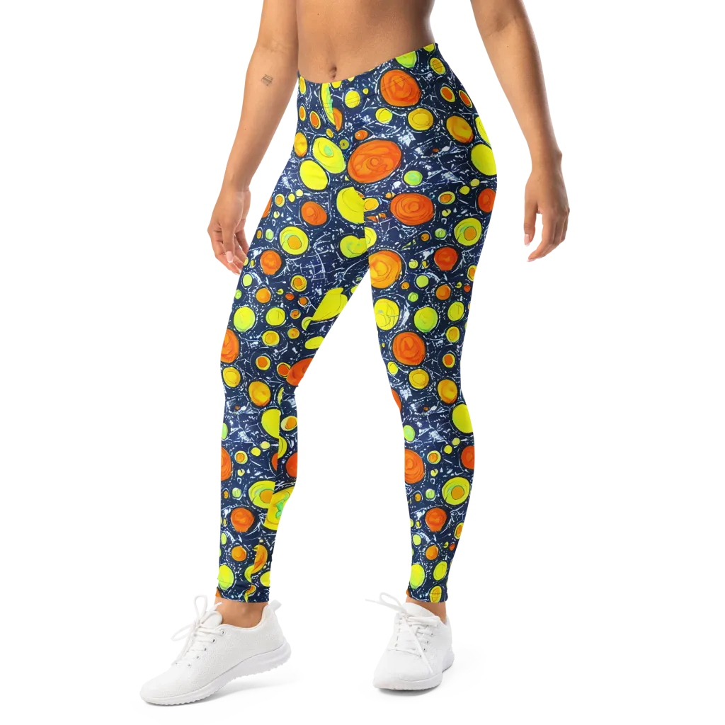 Citrus Cosmos on Leggings — Left Front