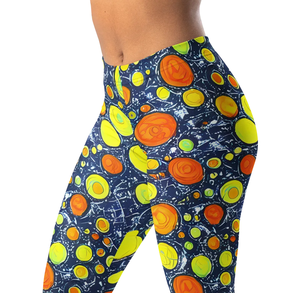 Citrus Cosmos on Leggings — Left Front