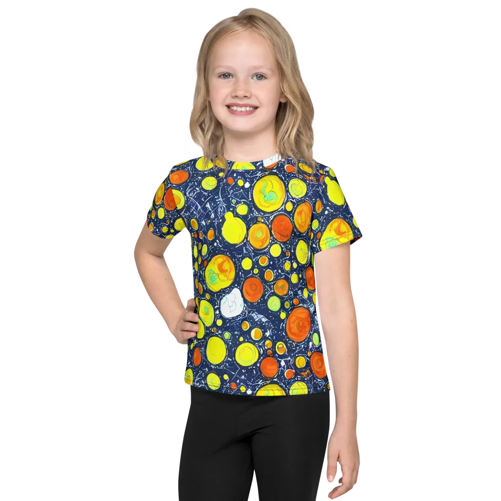 Citrus Cosmos on Kids Crew Neck T-Shirt — Front