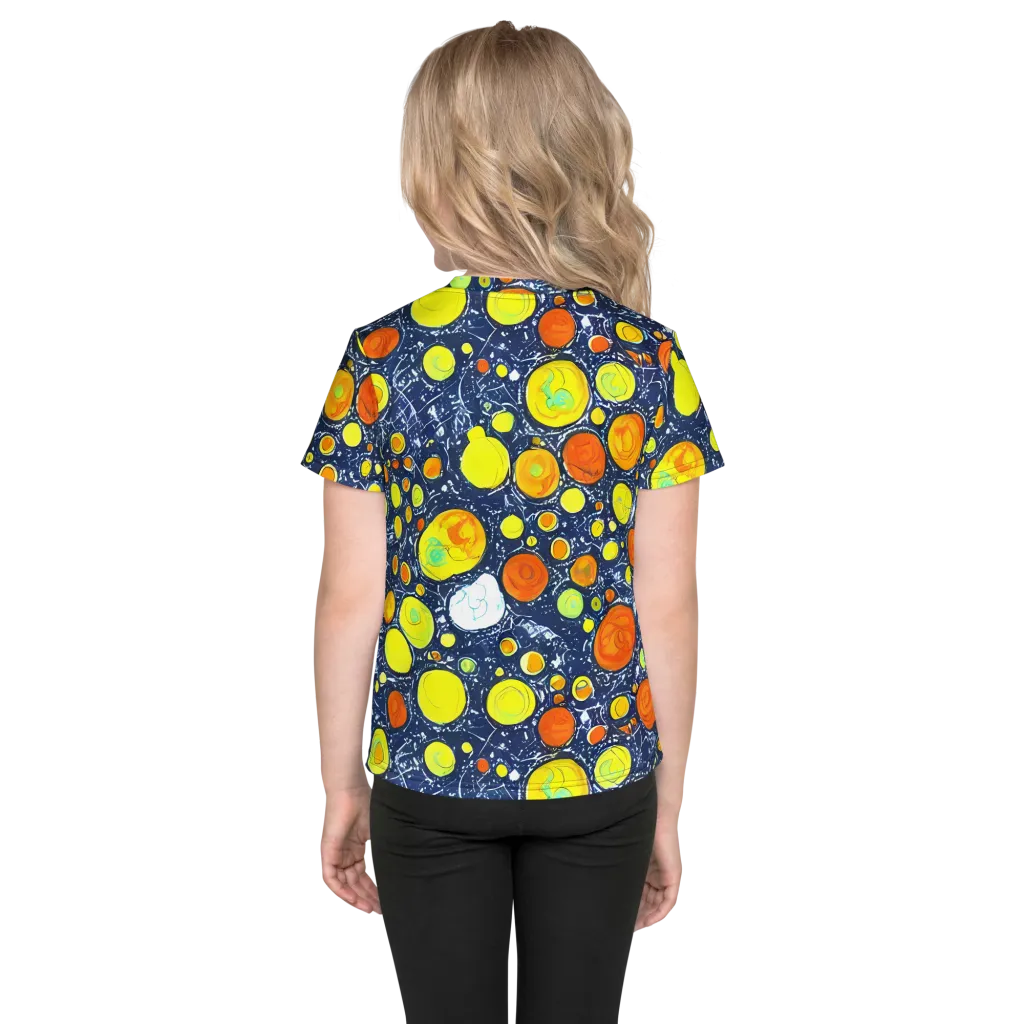 Citrus Cosmos on Kids Crew Neck T-Shirt — Back