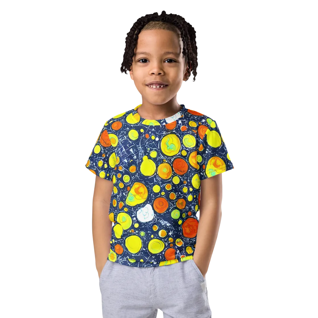 Citrus Cosmos on Kids Crew Neck T-Shirt — Front