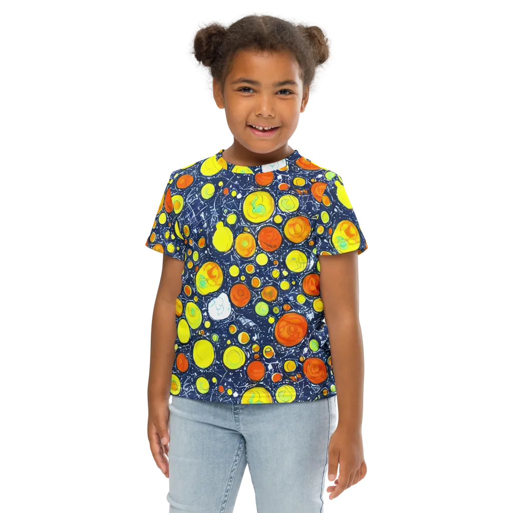 Citrus Cosmos on Kids Crew Neck T-Shirt — Front