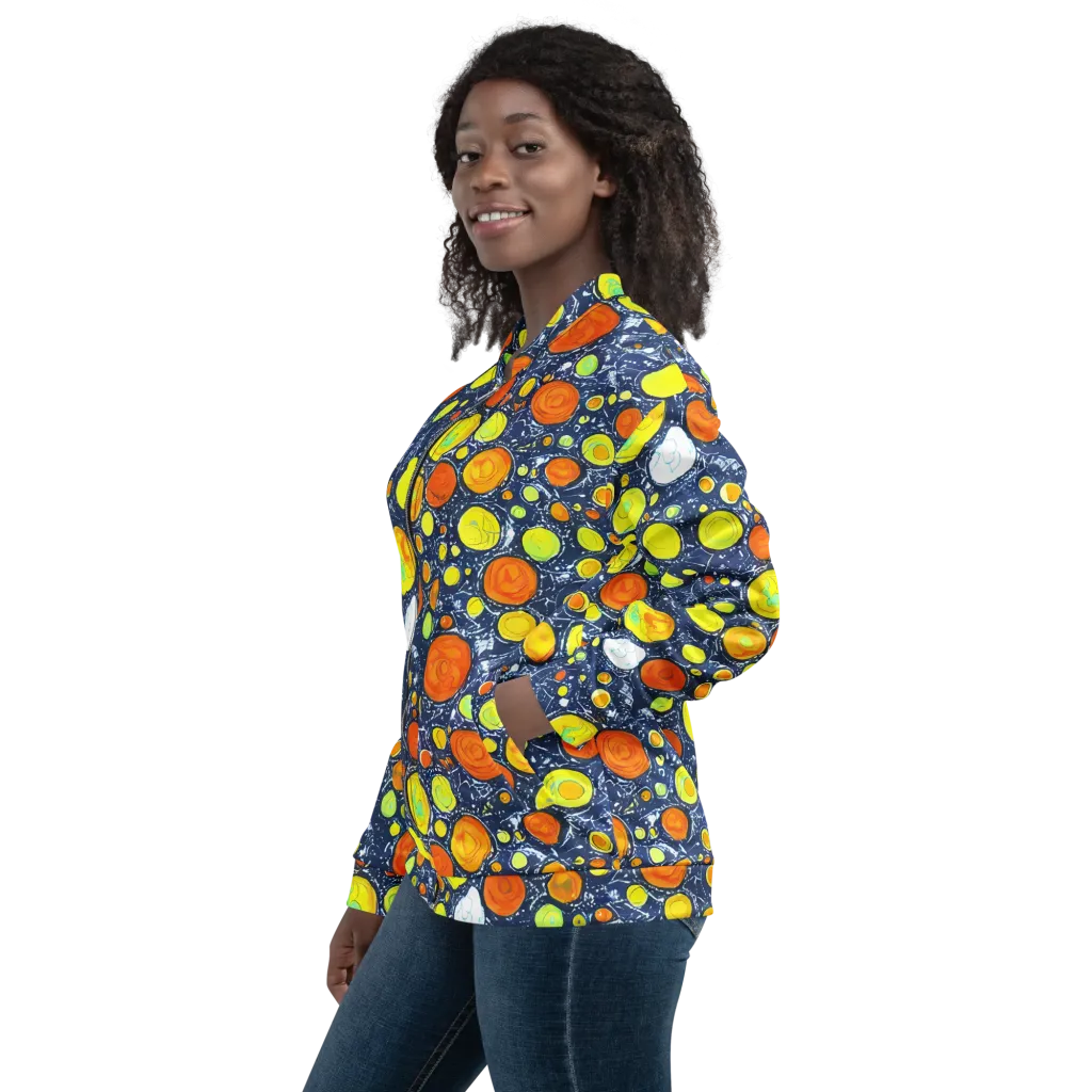 Citrus Cosmos on Bomber Jacket — Left