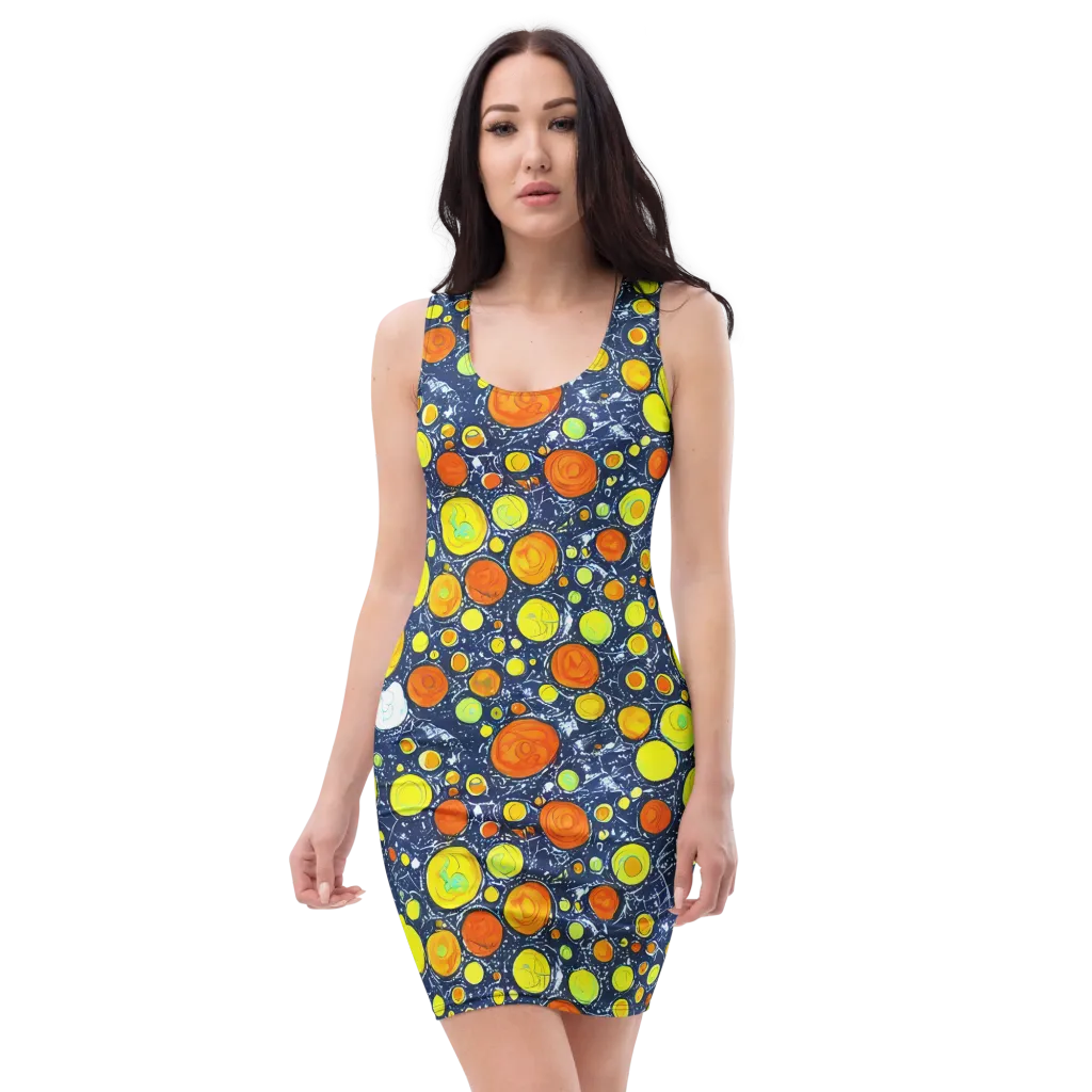 Citrus Cosmos on Bodycon Dress — Front