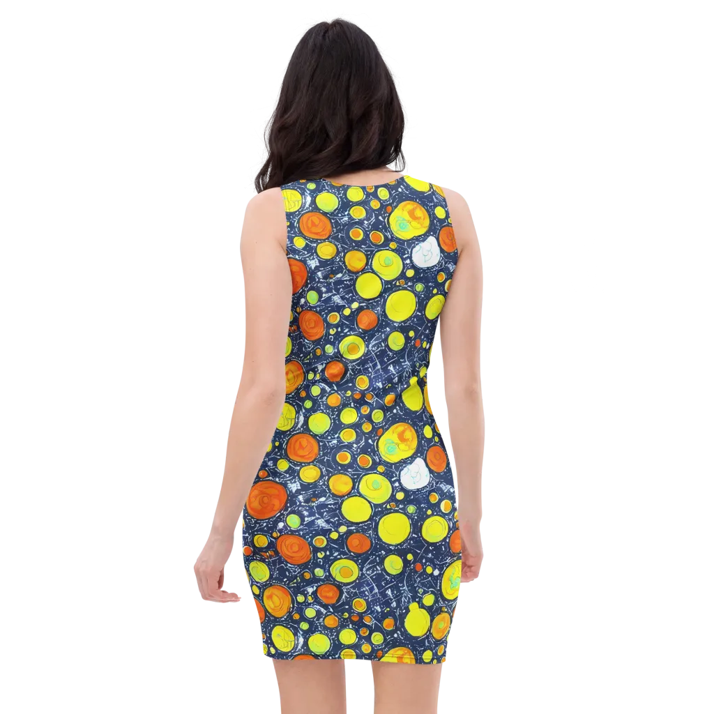 Citrus Cosmos on Bodycon Dress — Back