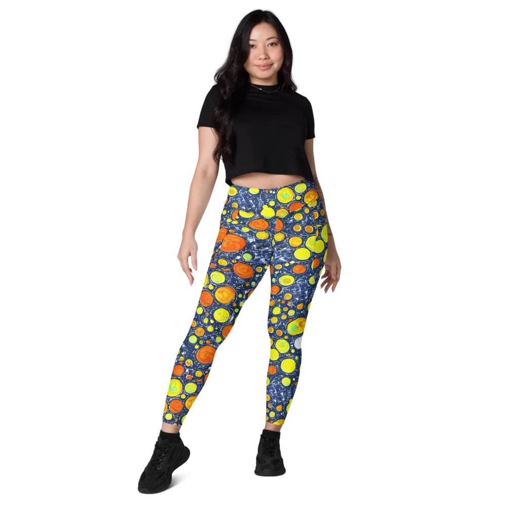 Citrus Cosmos on Leggings with Pockets — Front