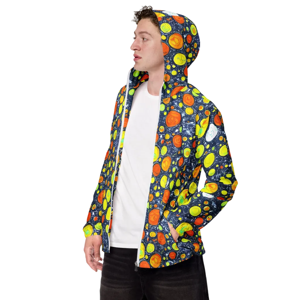Citrus Cosmos on Men's Windbreaker — Left Front