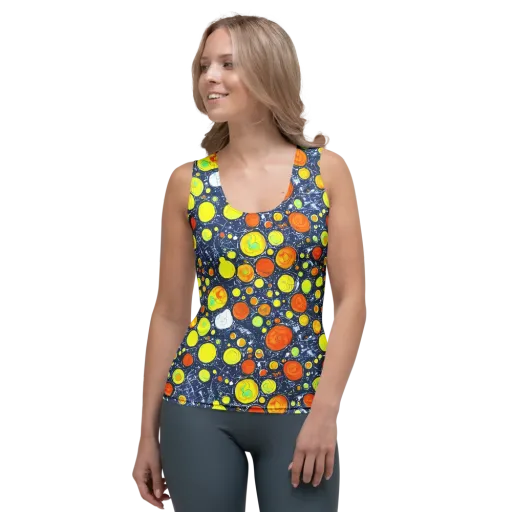 Citrus Cosmos on a Women's Tank Top