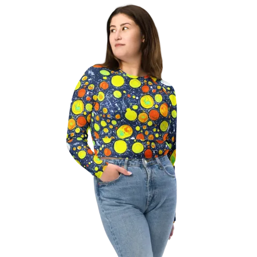 Citrus Cosmos on a Long Sleeve Crop Top