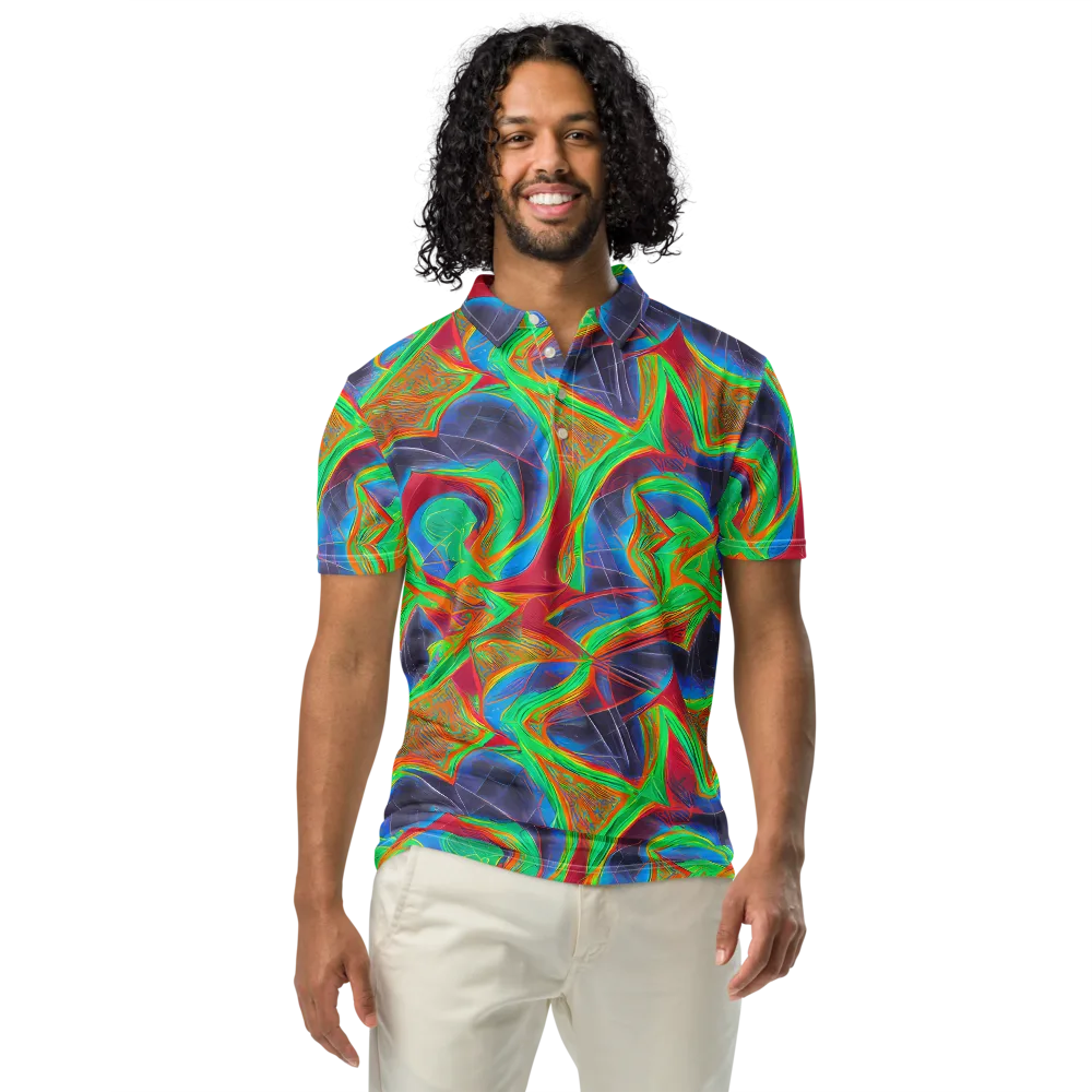 Afterglow Labyrinth on Men's Slim Fit Polo Shirt — Front