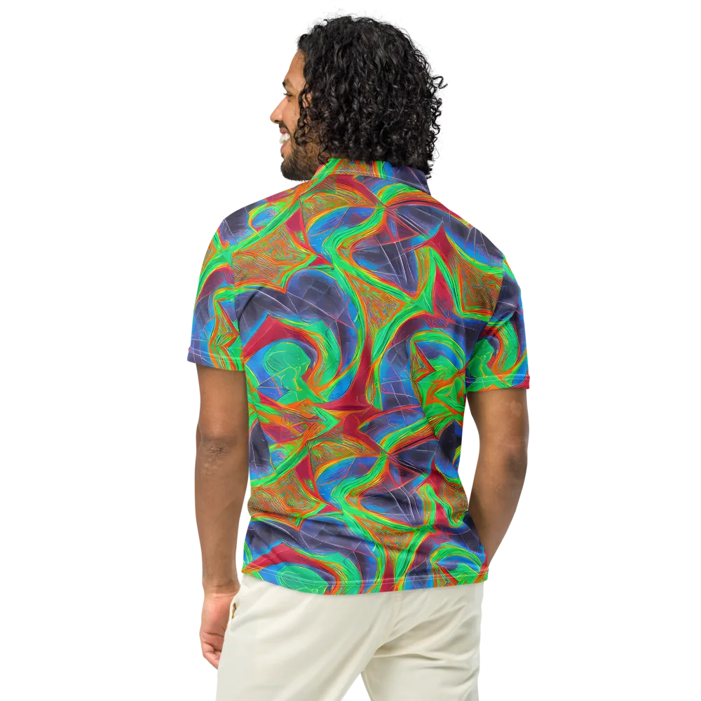 Afterglow Labyrinth on Men's Slim Fit Polo Shirt — Back