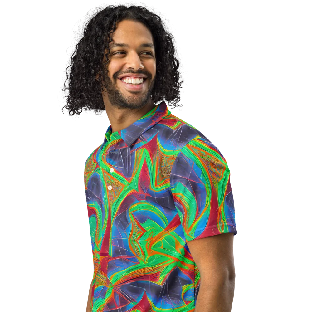 Afterglow Labyrinth on Men's Slim Fit Polo Shirt — Left Front