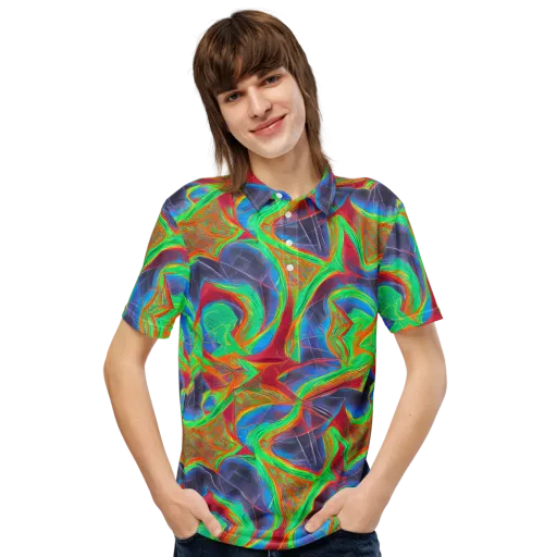 Afterglow Labyrinth on a Men's Slim Fit Polo Shirt