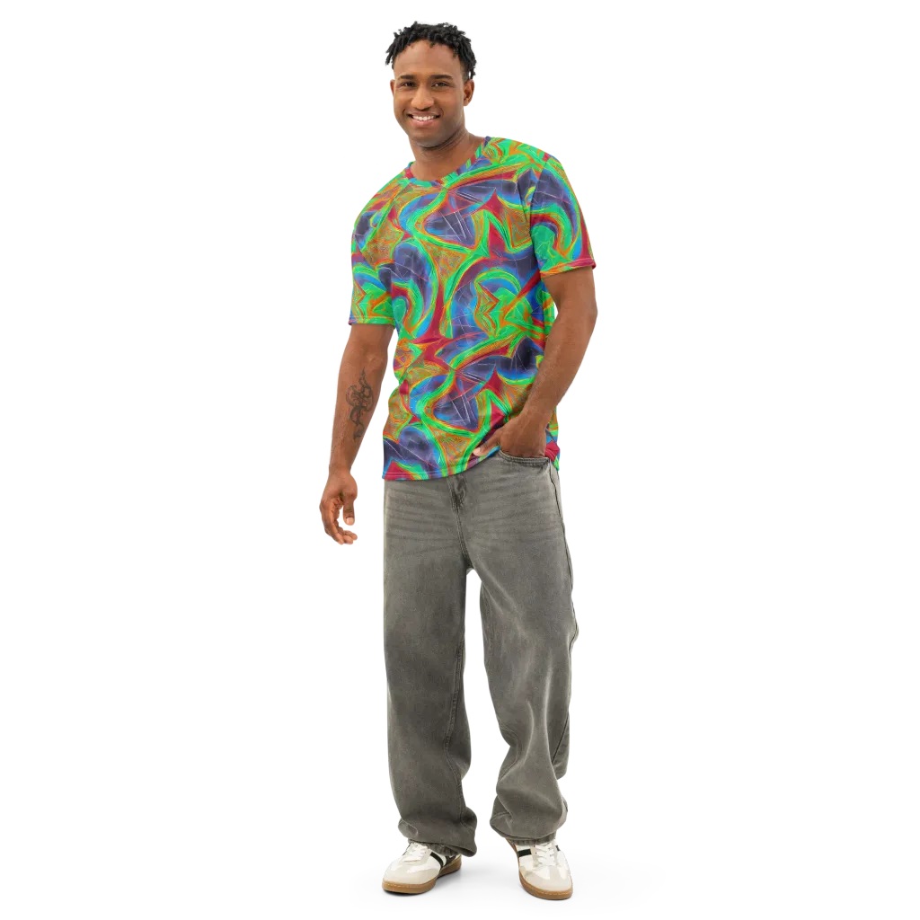 Afterglow Labyrinth on Men's Cotton Crew Neck T-Shirt — Front