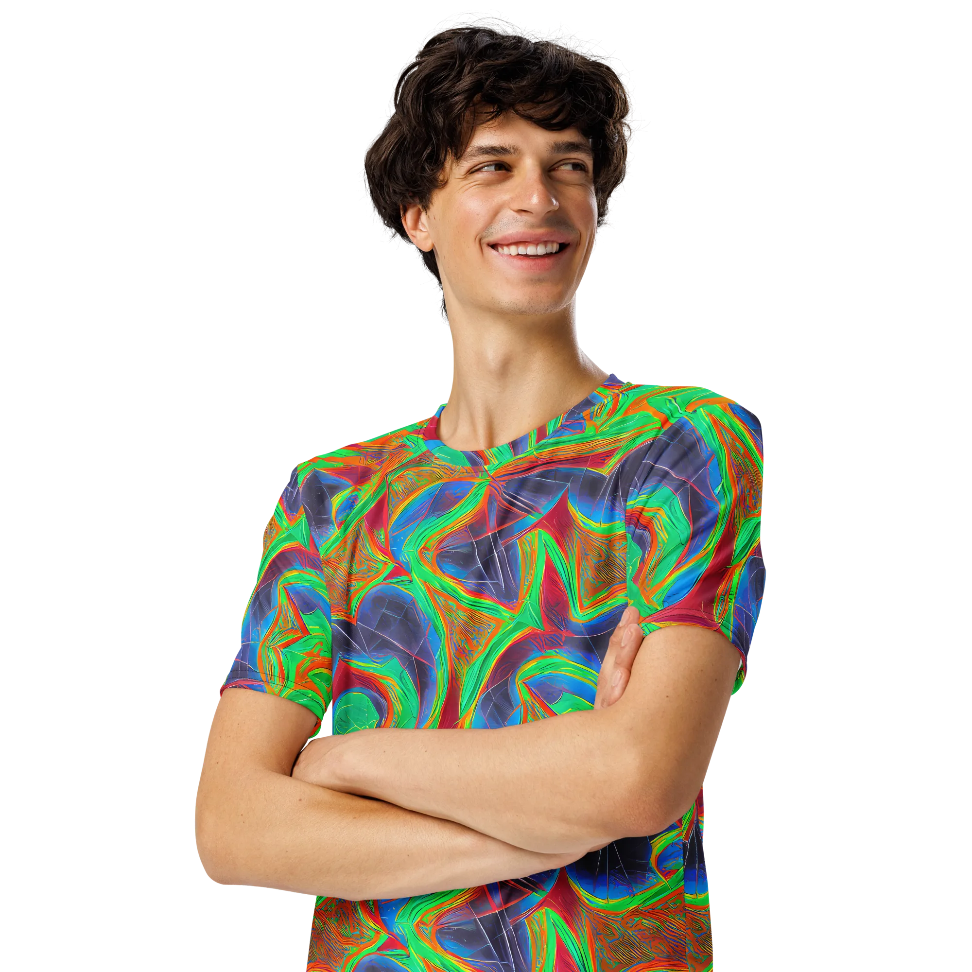 Afterglow Labyrinth on Men's Crew Neck T-Shirt — Left Front